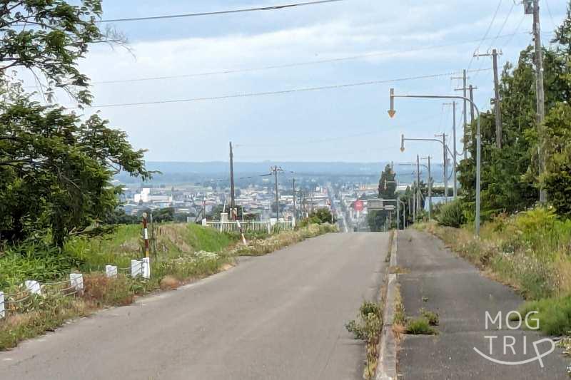 馬追の名水からみた「長沼町の街並み」
