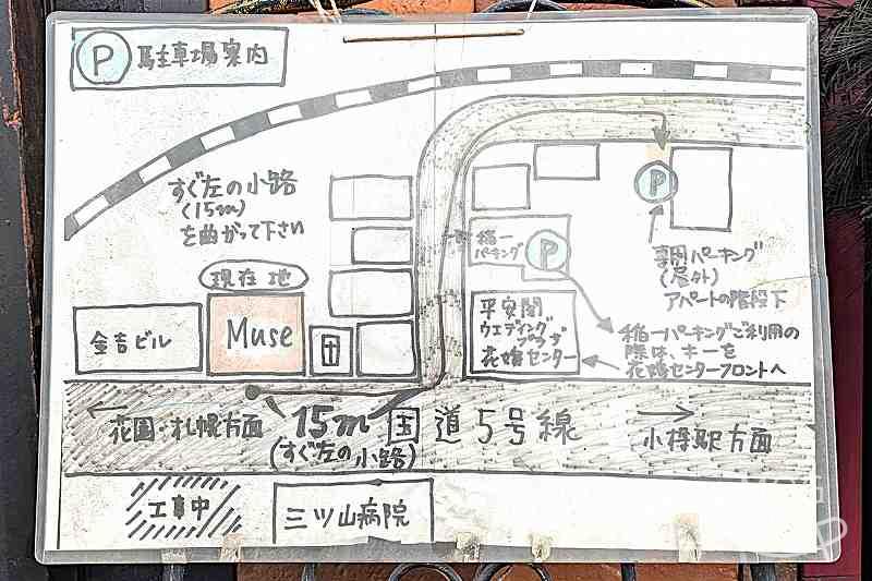 小樽ミューズの「駐車場配置図」