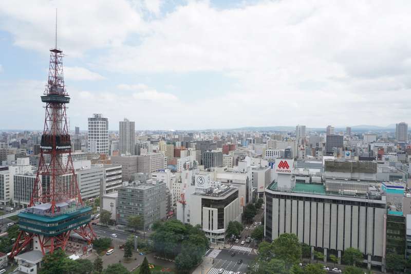 展望回廊からみた札幌の街並み