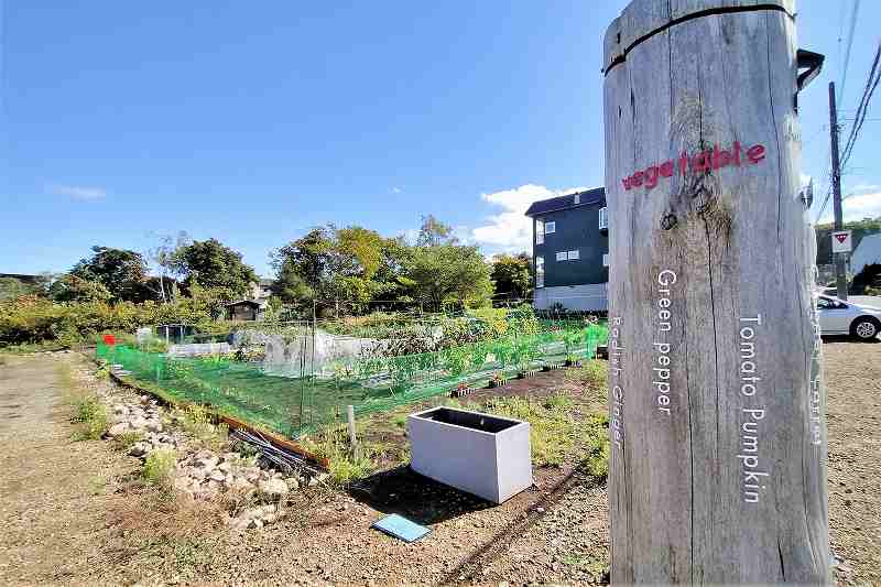 エヌクレア敷地内の自家農園「vege.CREa（ベジクレア）」外観