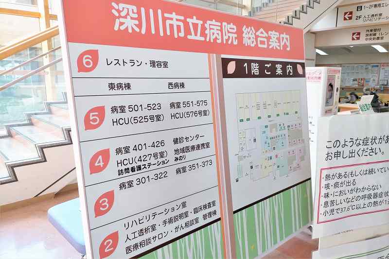 「深川市立病院」の総合案内版