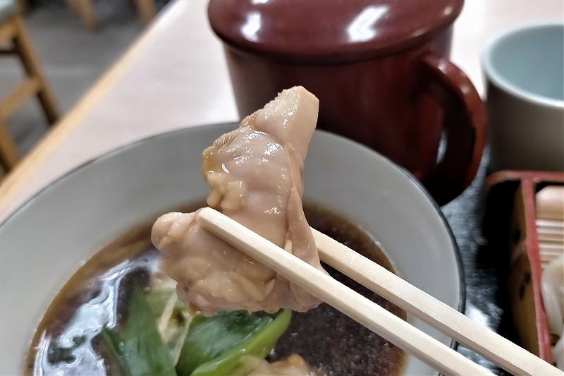 一福のかしわそばの鶏肉