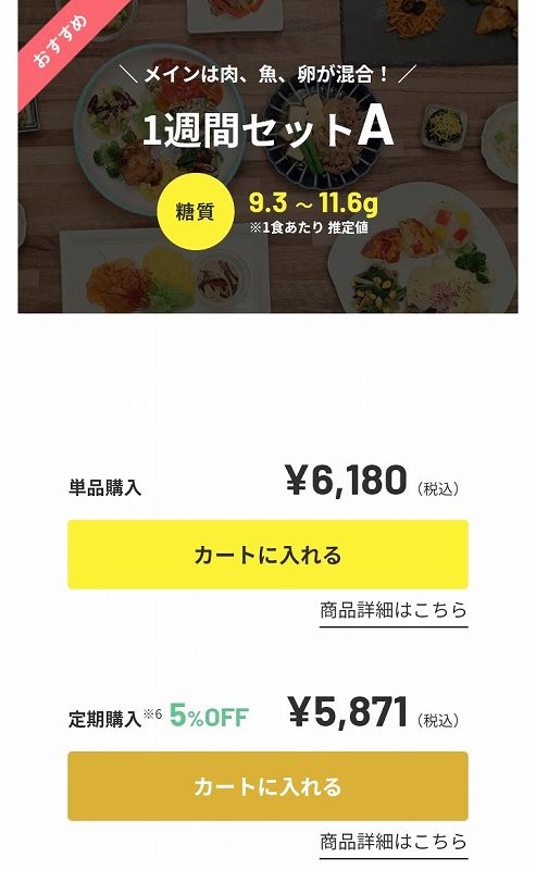 ライザップサポートミール 1週間セットの料金