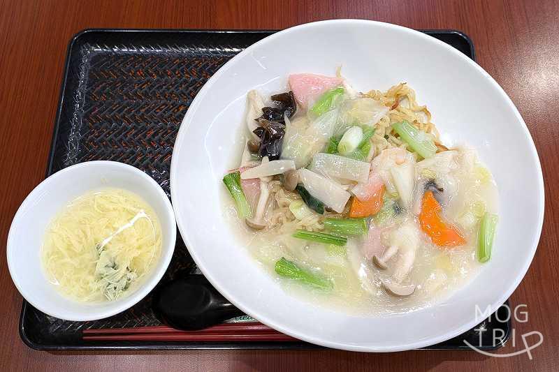 中国料理大公の「海老あんかけヤキソバ（塩）」