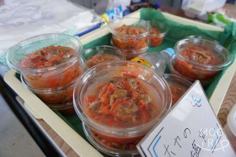 いしかり湾漁協朝市の「ホヤの塩辛の販売」