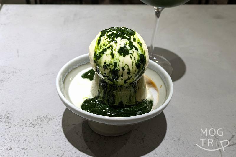 蒼氓茶寮の「抹茶プリンアフォガード」