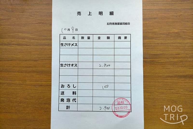 石狩鮭直売所の明細書