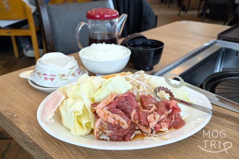 アサヒビール園はまなす館の「ラムジンギスカン定食  150g」