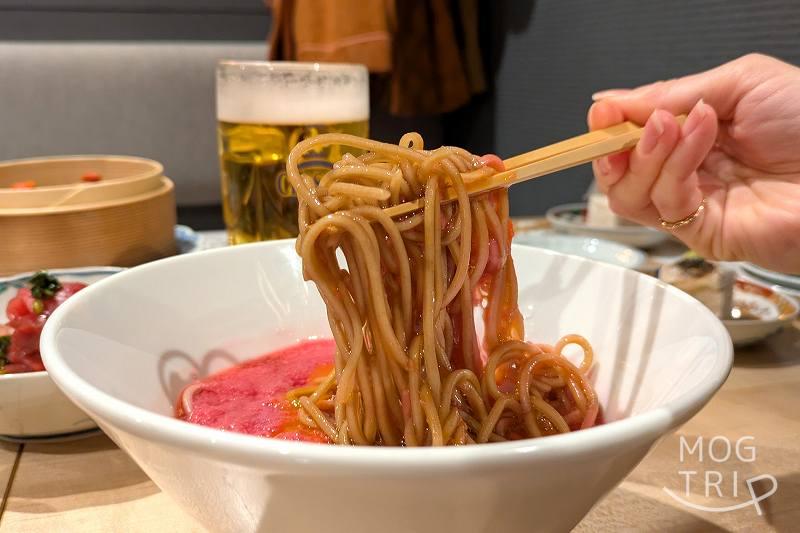 めしや鼓動の「更科天狐のそばとろ」