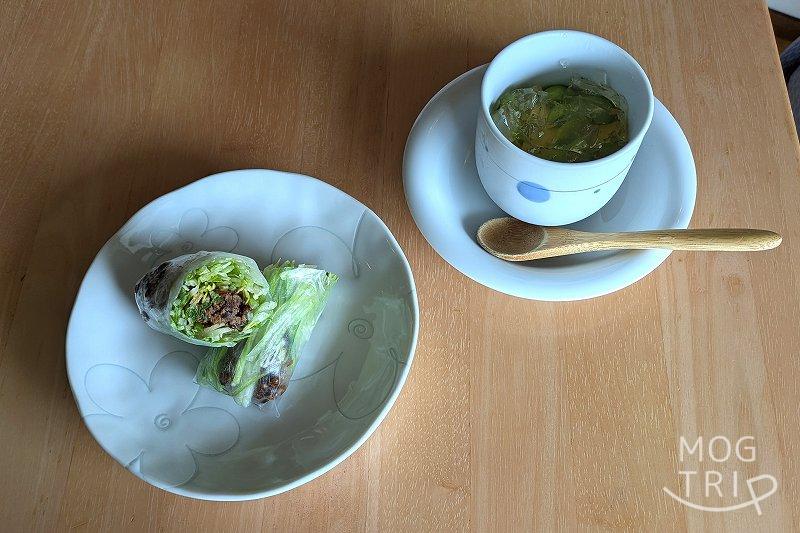 リストランテサイロのコース「いももち茶碗蒸し」「生春巻き」