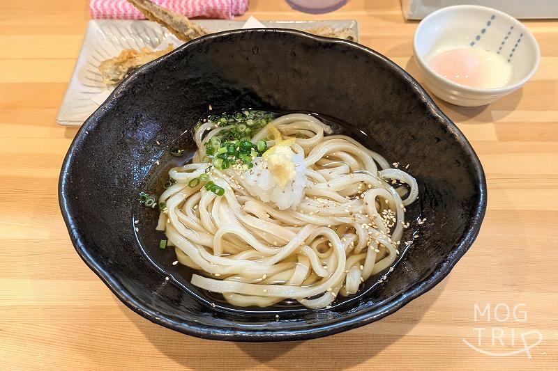 うどんのしろの「うどん並・ごぼう天・温玉」