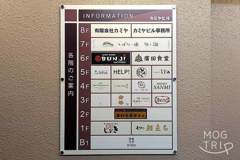 一人焼き鳥Bの「ビル内インフォメーション」