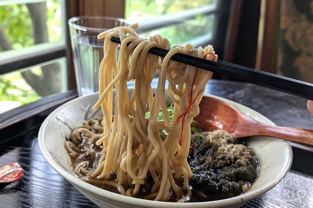 旧寿原邸茶論スハラの「ほうじ茶蕎麦」