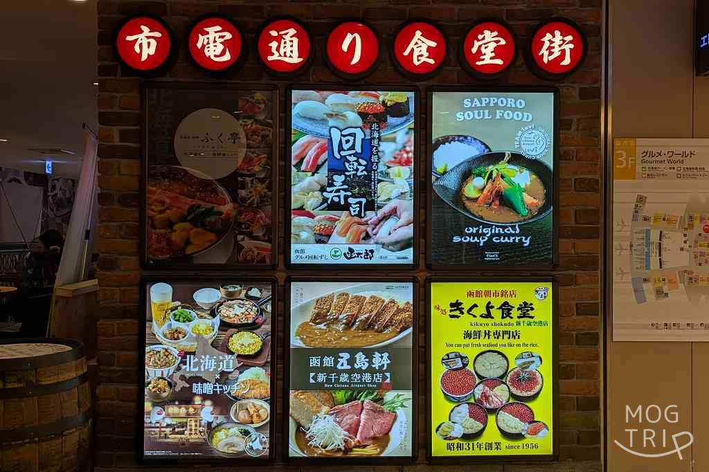 市電通り食堂街の案内板