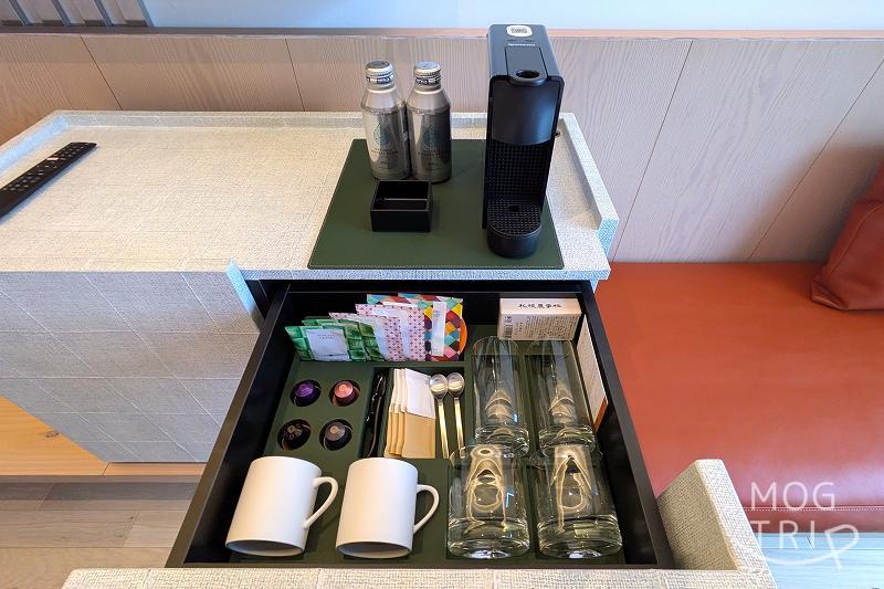 ハイアットセントリック札幌の緑茶・紅茶・コーヒーカプセルなど