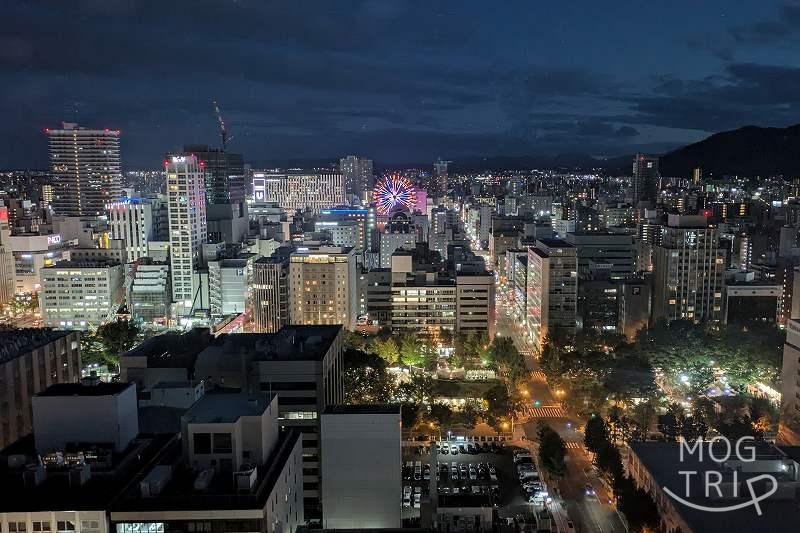 ハイアットセントリック札幌の窓からの夜景